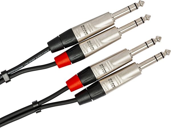 open zoom image for Hosa Pro Dual REAN 1/4 Inch TRS to 1/4 Inch TRS Stereo Interconnect Cable, 1.5 foot, Action Position Back