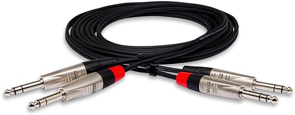 open zoom image for Hosa Pro Dual REAN 1/4 Inch TRS to 1/4 Inch TRS Stereo Interconnect Cable, 1.5 foot, Action Position Back