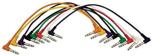 open zoom image for Hot Wires Balanced Patch Cables, 8-Pack, Right Angle End, 17 inch, PC1817TRSR, Right Angle End