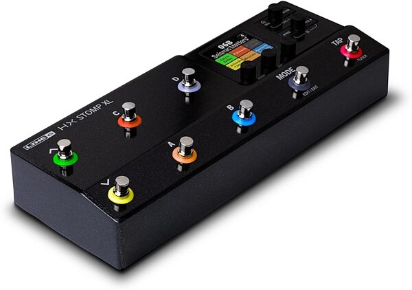 open zoom image for Line 6 HX Stomp XL Multi-Effects Processor Pedal, Black, Angled Front