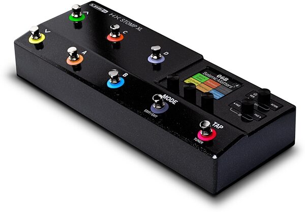 open zoom image for Line 6 HX Stomp XL Multi-Effects Processor Pedal, Black, Angled Front
