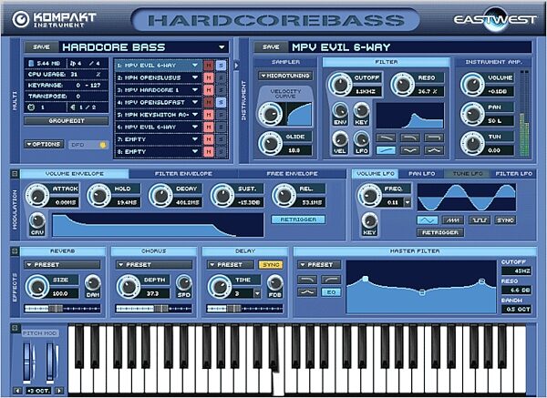 open zoom image for Quantum Leap Hardcore Bass VSTi Mac/PC, Screen