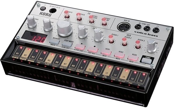 open zoom image for Korg Volca Bass Analog Bass Machine Synthesizer, New, Angle