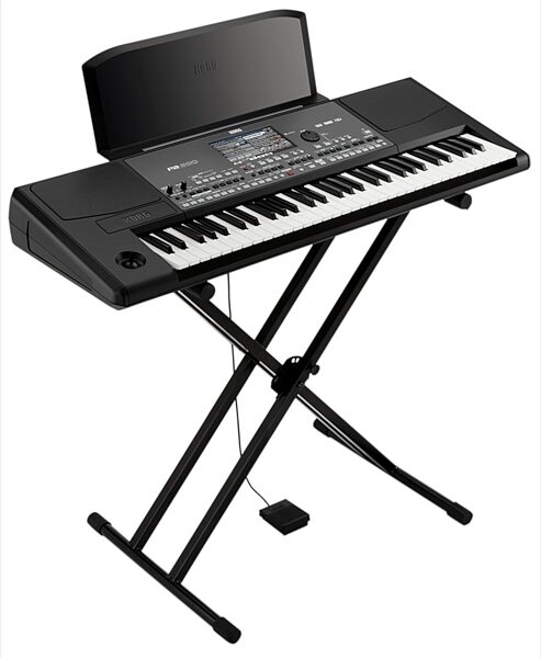 open zoom image for Korg Pa600 Arranger Workstation Keyboard, 61-Key, New, Shown with Optional Accessories