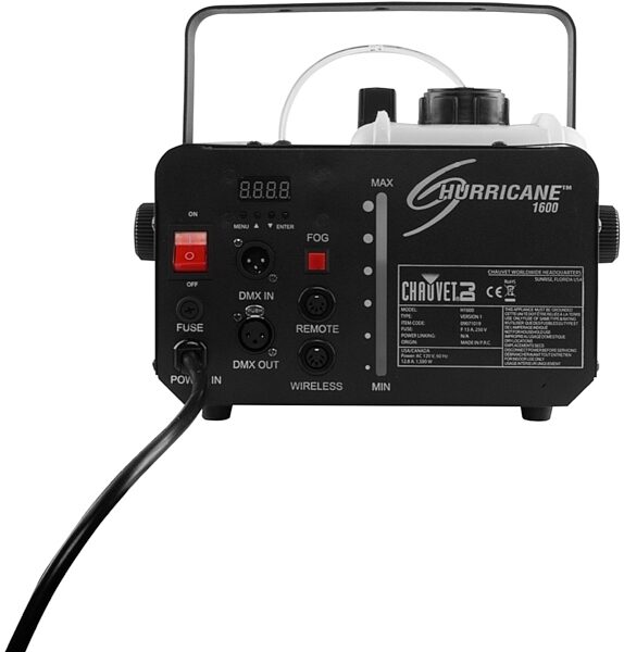 open zoom image for Chauvet DJ Hurricane 1600 Fog Machine, New, Back