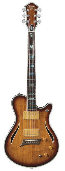 open zoom image for Michael Kelly Hybrid Special Electric Guitar, Pau Ferro Fingerboard, Spalted Maple Burst, Open Box (Very Good), Main