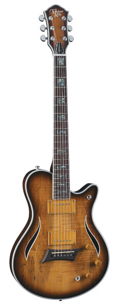 open zoom image for Michael Kelly Hybrid Special Electric Guitar, Pau Ferro Fingerboard, Spalted Maple Burst, Open Box (Very Good), Side