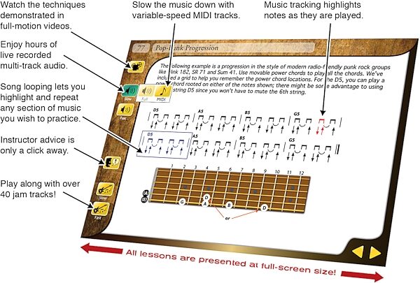 open zoom image for eMedia Interactive Rock Guitar Instructional Software, Screenshot