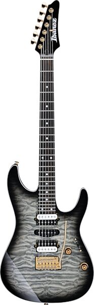 open zoom image for Ibanez AZ47P1QM Premium Electric Guitar (with Gig Bag), Black Ice Burst, Open Box (Very Good), Action Position Back
