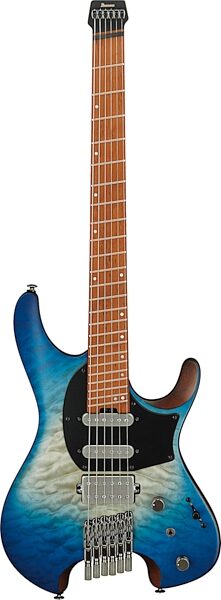 open zoom image for Ibanez QX54QM Electric Guitar (with Gig Bag), Blue Sphere Burst Flat, Action Position Back