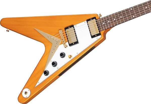 open zoom image for Epiphone 1958 Korina Flying V Electric Guitar (with Case), Action Position Back