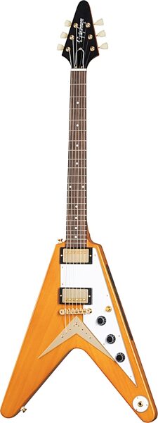 open zoom image for Epiphone 1958 Korina Flying V Electric Guitar (with Case), Action Position Back