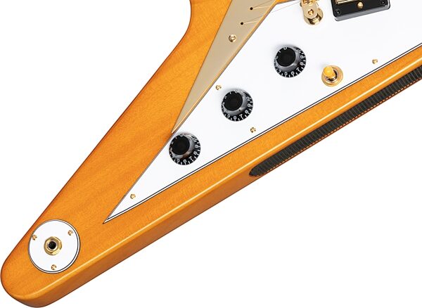 open zoom image for Epiphone 1958 Korina Flying V Electric Guitar (with Case), Action Position Back