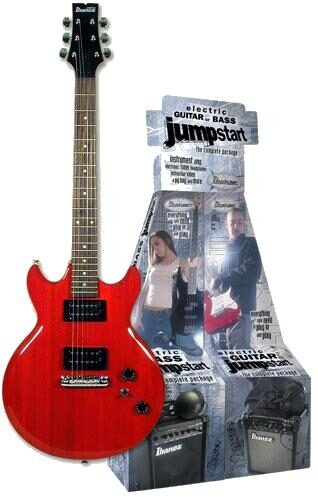 open zoom image for Ibanez IJS50X Jumpstart Electric Guitar Pack, Transparent Red