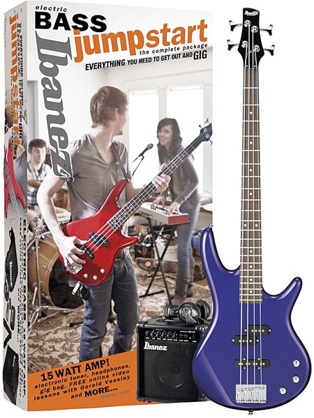 open zoom image for Ibanez IJXB190 Jumpstart Electric Bass Package, Jewel Blue Package