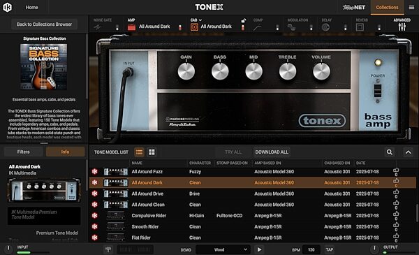 open zoom image for IK Multimedia TONEX ONE BASS Modeling Pedal, New, Action Position Back