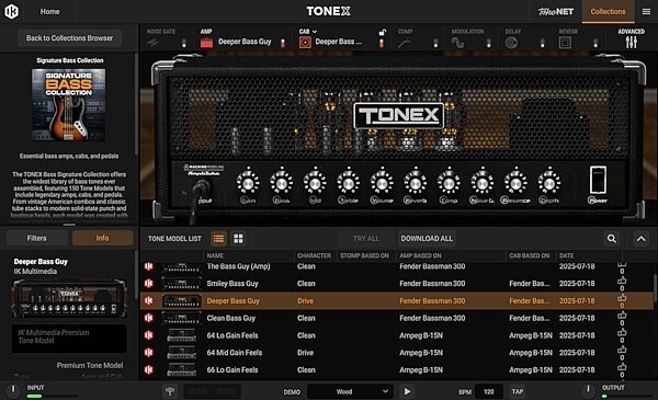open zoom image for IK Multimedia TONEX ONE BASS Modeling Pedal, New, Action Position Back