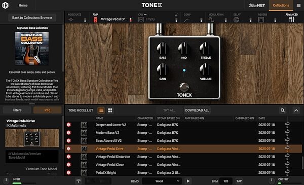 open zoom image for IK Multimedia TONEX ONE BASS Modeling Pedal, New, Action Position Back