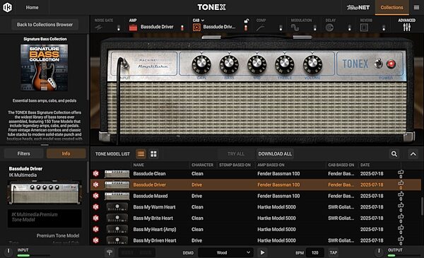 open zoom image for IK Multimedia TONEX ONE BASS Modeling Pedal, New, Action Position Back