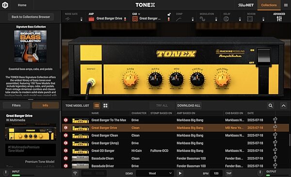 open zoom image for IK Multimedia TONEX ONE BASS Modeling Pedal, New, Action Position Back