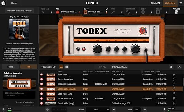 open zoom image for IK Multimedia TONEX ONE BASS Modeling Pedal, New, Action Position Back