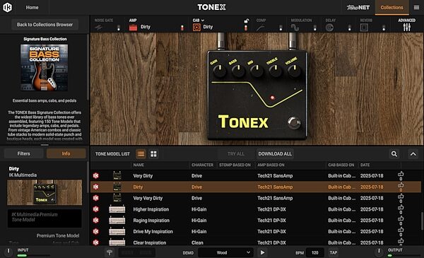open zoom image for IK Multimedia TONEX ONE BASS Modeling Pedal, New, Action Position Back