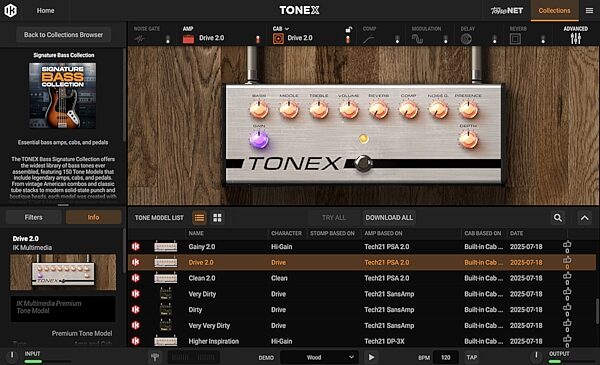 open zoom image for IK Multimedia TONEX ONE BASS Modeling Pedal, New, Action Position Back