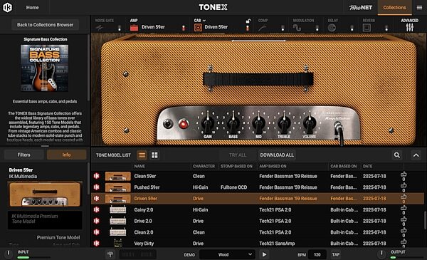 open zoom image for IK Multimedia TONEX ONE BASS Modeling Pedal, New, Action Position Back