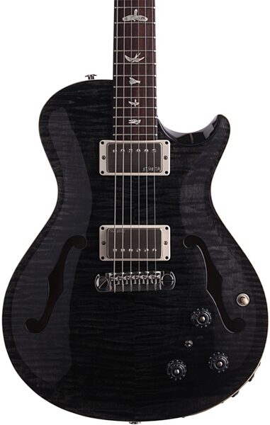 open zoom image for PRS Paul Reed Smith Singlecut Hollowbody II Electric Guitar (with Case), Gray Black - Body Front