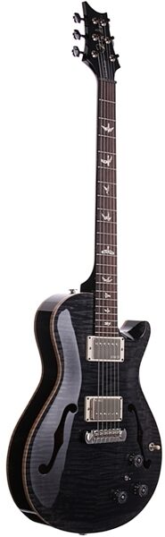 open zoom image for PRS Paul Reed Smith Singlecut Hollowbody II Electric Guitar (with Case), Gray Black - Angle