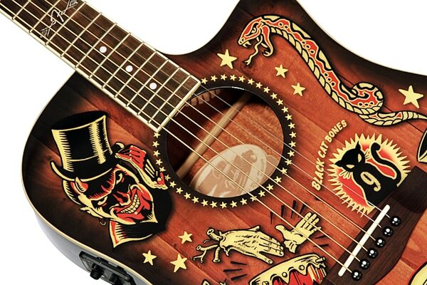 open zoom image for Fender T-Bucket 300CE Vince Ray Voodoo Acoustic-Electric Guitar, Closeup View 3