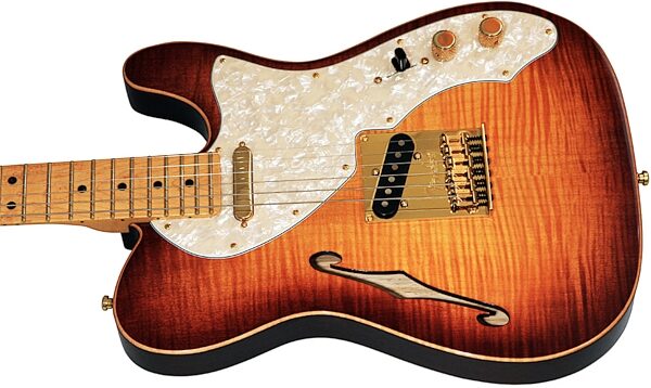 open zoom image for Fender Select Thinline Telecaster Electric Guitar, Maple Fingerboard (with Case), Front Closeup