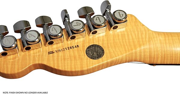 open zoom image for Fender Select Carved Top Telecaster SH Electric Guitar, Rosewood Fingerboard w/ Case, Headstock Back