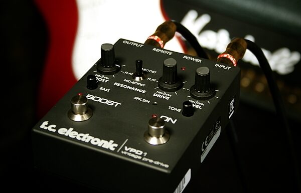 open zoom image for TC Electronic Vintage Pre Drive Overdrive Pedal, Application Shot Front