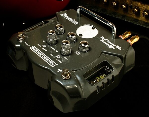 open zoom image for Damage Control Demonizer Class A Distortion Pedal, Application Shot Front