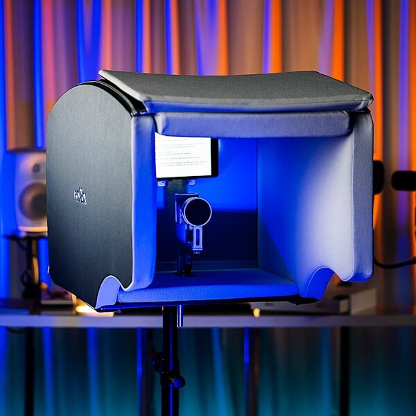 open zoom image for IsoVox 2 VocalStudio Mobile Vocal Isolation Booth, Midnight Black, Black In Use