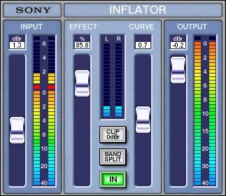 open zoom image for Sony Inflator Plug-In for Pro Tools LE (Macintosh and Windows), Main