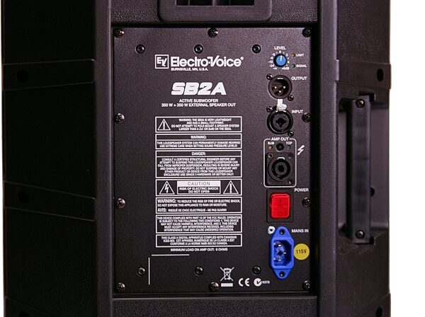 open zoom image for ElectroVoice SB2A Powered Subwoofer, Input Panel