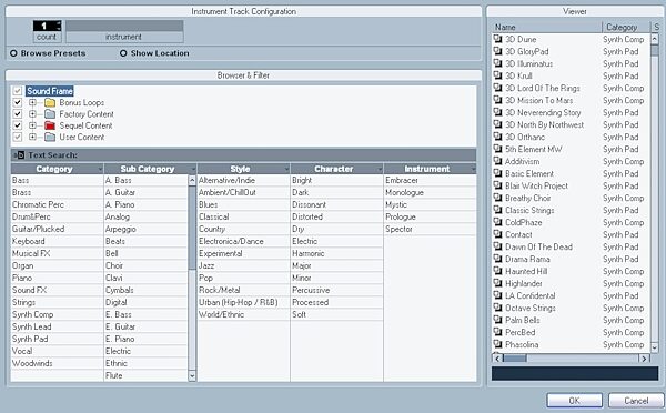 open zoom image for Steinberg Nuendo Recording Software (Macintosh and Windows), Instrument Tracks View