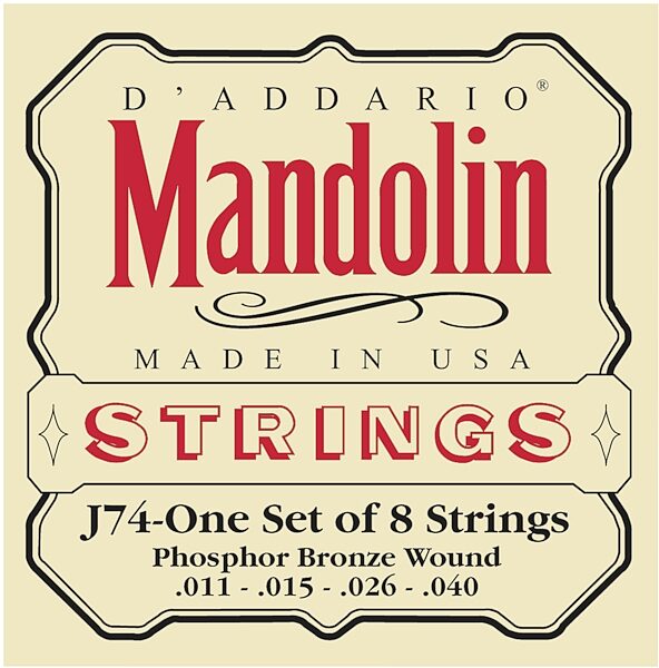 open zoom image for D'Addario J74 Phosphor Bronze Mandolin Strings (Medium, 11-40), Main