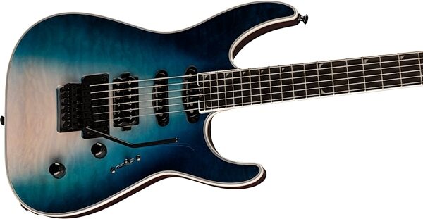open zoom image for Jackson Pro Plus Soloist SLA3Q Electric Guitar (with Gig Bag), Poplar Burst, Open Box (Very Good), Action Position Back