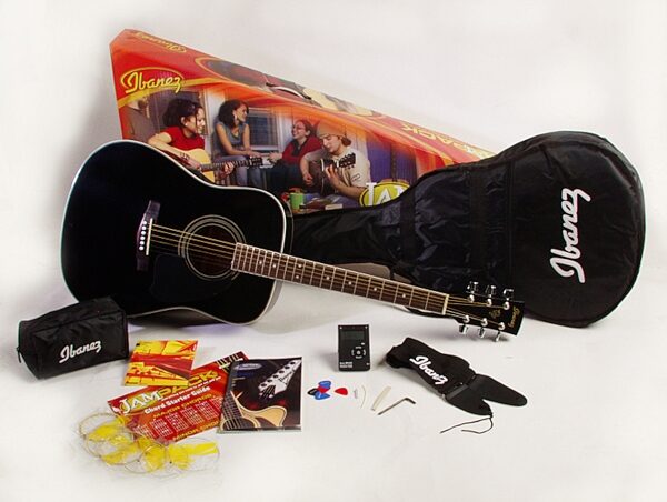 open zoom image for Ibanez IJP2S JamPack Acoustic Guitar Pack, Black
