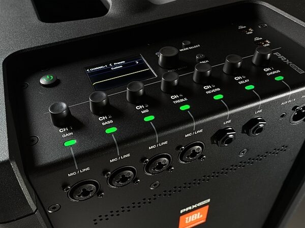 open zoom image for JBL PRX ONE Portable Powered Column Array PA System, Black, Control Panel