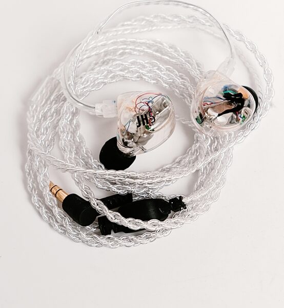 open zoom image for Jerry Harvey Audio JH5 Dual-Driver Universal In-Ear Monitors, Clear, Action Position Back