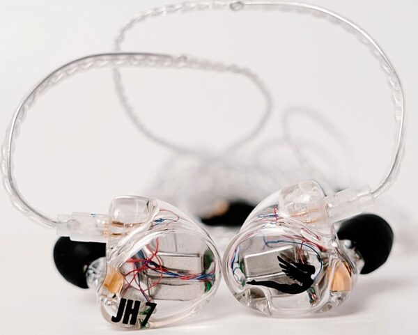 open zoom image for Jerry Harvey Audio JH7 Triple-Driver Universal In-Ear Monitors, Clear, Action Position Back