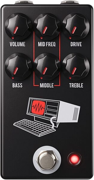 open zoom image for JHS Hard Drive Distortion Pedal, Black, Action Position Front