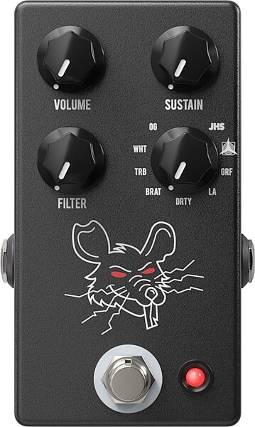 open zoom image for JHS PackRat Distortion Pedal, Black, Action Position Back