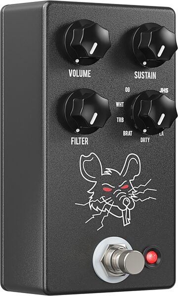 open zoom image for JHS PackRat Distortion Pedal, Black, Action Position Back