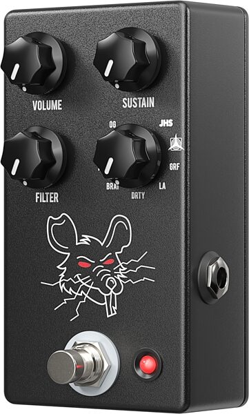 open zoom image for JHS PackRat Distortion Pedal, Black, Action Position Back