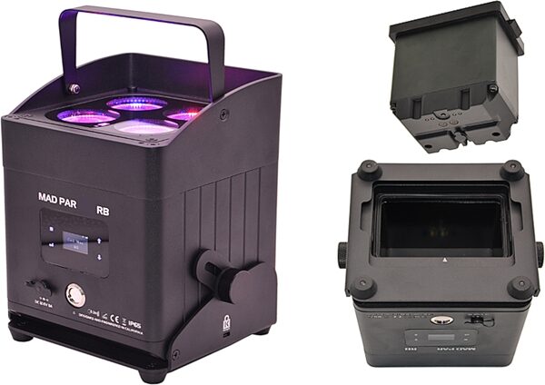 open zoom image for JMAZ MAD PAR RB 80W RGBAL+C LED Swappable Battery-Powered Outdoor Uplight, New, Action Position Back